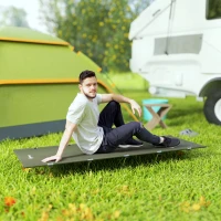 Outsunny Lightweight Camping Bed, Aluminium Portable Camp Cot w/ Strong Support 150kg and Carry Bag for Camping, Dark Green(m-10)