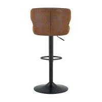 Lot de 2 tabourets de bar avec dossier, réglables en hauteur et pivotants 360°, 49.7x45x110 cm, Marron(m-12)
