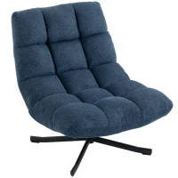 HOMCOM Draaibare Accentstoel, moderne loungefauteuil zonder armleuningen met stalen poten, donkerblauw(m-14)