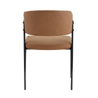 Chaise de salle à manger moderne rembourrée, design épuré, dossier ergonomique, 51x49x78 cm, Marron(m-11)
