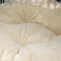 PawHut Coș pisică pat înălțat pisică cozi cuib confort pernă pufoasă inclusă rășină imitând răchita Ø 52 x 58H cm gri(m-5)