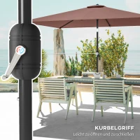 Outsunny Tuinparasol 300 x 200 cm kantelbaar balkonparasol met draaikruk Bruin(m-7)