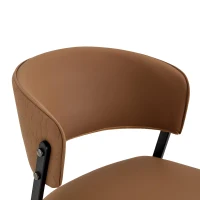 Chaise de salle à manger moderne rembourrée, design épuré, dossier ergonomique, 51x49x78 cm, Marron(m-5)