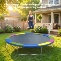 SPORTNOW Coussin de protection trampoline 305cm avec cordon élastique résistant aux intempéries et UV anti-déchirure, multicolore(m-7)