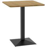 HOMCOM Eettafel Vierkante keukentafel voor 2 personen Eettafel met houtlook en stalen basis 70 x 70 x 75 cm Donkerbruin(m-1)