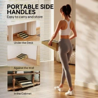 SPORTNOW Portable Slant Board, Adjustable Incline Board Calf Stretcher with Extra Side-Handle Design for Home Gym(m-6)