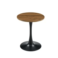 Table d'appoint ronde, style mid-century, pieds antidérapants, usage multifonction, 60x60x72 cm, Noyer(m-2)