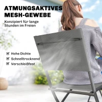 Outsunny Tuinmeubelset Inklapbaar Eetset 5-delig Tafel met 4 Ademende Stoelen Houtlook Ruimtebesparend(m-7)