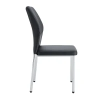 Lot de 4 chaises de salle à manger, style léger-luxe, patins antidérapants, 43x42.6x93 cm, Noir+Argenté(m-11)