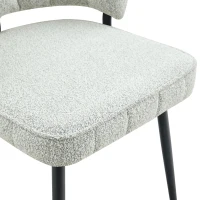 Lot de 2 chaises de salle à manger, mousse haute densité, patins antidérapants, 60x48x80 cm, Noir+Gris clair(m-5)