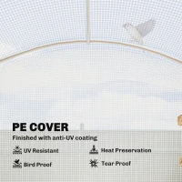 Outsunny Polytunnel Greenhouse Walk-in Grow House with UV-resistant PE Cover, Door and Galvanised Steel Frame, 3 x 2 x 2m, White(m-4)