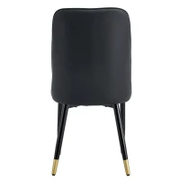 Lot de 2 chaises de salle à manger modernes, assise rembourrée, embouts antidérapants, 43x41.5x89 cm, Noir(m-12)