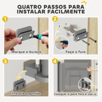 PawHut Barreira de Segurança para Cães Retrátil 0-136 cm  para Cães Pequenos com Botão de Fecho Cinzento(m-4)