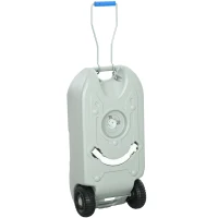 Outsunny Réservoir d'eau sur roues pour camping bidon d'eau portable 40 L avec poignées tuyau robinet 37 x 23 x 80 cm gris(m-17)