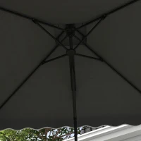 Outsunny Tuinparasol, zweefparasol, decoratieve rand, ventilatiedak, metalen frame, 2,4x2,4x2,6m, donkergrijs(m-8)