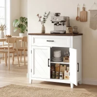 HOMCOM Credenza Moderna Rustico con Ripiano Regolabile, Spazio Contenitore e 2 Ante.(m-9)