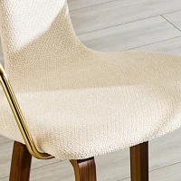 Lot de 2 tabourets de bar avec accoudoirs, design scandinave élégant, assise rembourrée, 54,7x44x88 cm, Blanc(m-7)