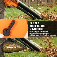 Outsunny Aspirateur-souffleur de feuilles filaire 3000w 3-en-1 avec fonction broyage, sac de collecte 40l, 4 roues, vert(m-4)