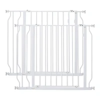 PawHut Lot de 2 barrières de sécurité pour animal longueur réglable escaliers couloirs portes sans perçage en acier ABS(m-1)