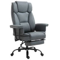 Vinsetto® bureaustoel directiestoel computerstoel in hoogte verstelbaar 360° draaibaar kunstleer grijs 68 x 80 x 120–126 cm(m-10)