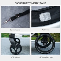 PawHut 2-in-1 Hondenbuggy Hondenjogger Fietskar, 2 Reflectoren, 1 Veiligheidslijn, 150 x 68 x 95 cm, Groen(m-7)