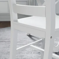 HOMCOM Eetkamerstoelen 2-delige set, Houten keukenstoel met lattenrugleuning, Antislip 41,5 x 46 x 90 cm Wit(m-9)