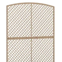 Outsunny Rattan Planter with Trellis, Raised Beds for Garden with Liner for Climbing Plants Vegetables Flowers, Light Grey(m-12)