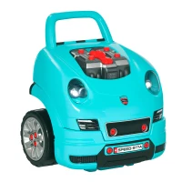 HOMCOM Camion mécano 2 en 1 jouet bricolage enfant jeu d'imitation mécanicien nombreux qccessoires total de 61 pièces bleu(m-1)