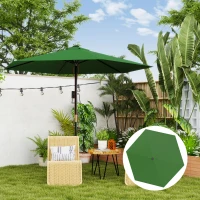 Outsunny Toldo de Recambio de Sombrilla de 3 m Toldo de Repuesto para Sombrilla con Ventilación Superior Protección UV 30+ Verde(m-10)