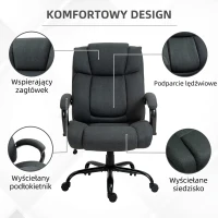 Vinsetto Krzesło biurowe fotel biurowy krzesło do gier fotel obrotowy funkcja kołysania obrotowe regulacja wysokości duże i wysokie bardzo szerokie ergonomiczne obciążenie jasnoszary 72,5x80x118 cm(m-9)