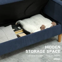 HOMCOM Small Two-Seater Corduroy Sofa - Blue(m-4)