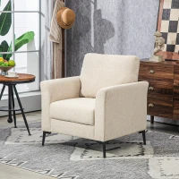 HOMCOM Linen-Look Armchair - Beige(m-10)