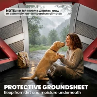 Outsunny 4 Man UV Protection Camping Tent - Grey and Red(m-6)