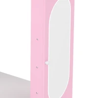 AIYAPLAY Kids Wardrobe with Lighted Mirror, Clothes Rail, Jewelry Cabinet, Shelves, Storage Boxes for Bedroom, Nursery, Pink(m-12)