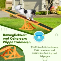 PawHut Hundewippe für Agility Training, rutschfest, bis 50 kg belastbar, 180 x 30 x 30 cm(m-7)