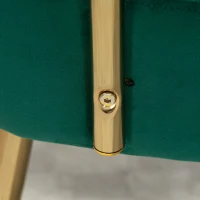 HOMCOM Poltrona da Camera Retrò in Velluto con Braccioli, Gambe Dorate e Seduta Imbottita, Verde(m-8)
