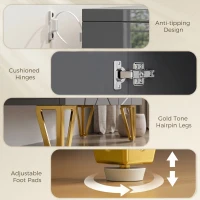 HOMCOM Modern Luxe High Gloss Sideboard, with Hairpin Legs - Grey(m-7)
