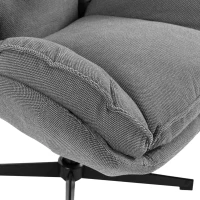 HOMCOM Fauteuil met verstelbare voetenbank, 360° draaibaar, chenillebekleding, dikke vulling, grijs(m-10)