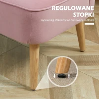 HOMCOM Sofa 2-osobowa materiałowa sofa tapicerowana sofa wypoczynkowa szeroka różowa(m-7)
