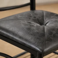 HOMCOM 4-delige eettafelset, industriële keukentafel met 2 stoelen en bank voor 4 personen, gevoerde zittingen van PU-leer, bruin(m-13)