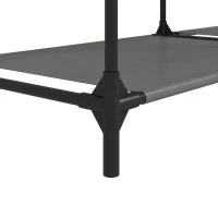 HOMCOM Textiele kledingkast, draagbaar, zonder gereedschap, met 3 kledingroedes en 5 planken, 182 x 43 x 182 cm, zwart(m-13)