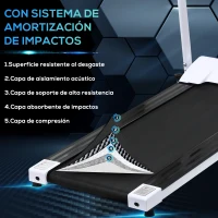 HOMCOM Cinta de Andar Plegable Cinta de Correr Eléctrica Velocidad de 1-10km/h con Pantalla LCD y Carga Máx. 110 kg para Fitness Hogar Oficina 125x61x118 cm Blanco y Negro(m-5)