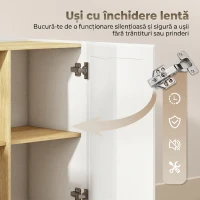 HOMCOM Bufet în Stil Rustic cu Spațiu de Depozitare, Natural și Alb(m-5)