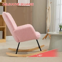 HOMCOM Fotel bujany, fotel akcentowy do 120 kg, poliester, 71 dł. x 92 szer. x 101 wys. cm, różowy(m-4)