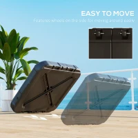Outsunny Fillable Cantilever Parasol Base Weights with Steel Cross Base, Garden Umbrella Stand Weight with Wheels, 195kg Sand or 170kg Water Filled, Coffee(m-6)