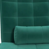 HOMCOM Accent Chair with Footstool Set, Tufted Upholstered Armless Lounge Chair with Pillow and Steel Legs for Living Room, Bedroom, Green(m-16)