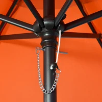 Outsunny Parasol Ø196 cm met Kantelfunctie, Zeshoekige Balkonparasol voor het Strand, Balkon en Tuin, Oranje(m-8)