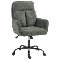 HOMCOM Scaun Birou Ergonomic, Scaun de Birou cu Înălțime Reglabilă, Șezut Lat, Funcție de Balans, Verde Închis(m-8)
