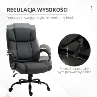 Vinsetto Krzesło biurowe fotel biurowy krzesło do gier fotel obrotowy funkcja kołysania obrotowe regulacja wysokości duże i wysokie bardzo szerokie ergonomiczne obciążenie jasnoszary 72,5x80x118 cm(m-5)