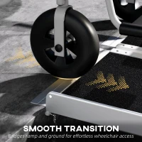 HOMCOM Rampe de fauteuil roulant pliable, rampe de chargement sablage 183x73,5 cm en alliage d'aluminium, antidérapante, bordures de sécurité, charge max. 270 kg, noir(m-8)